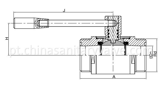 SMS Sanitary Hygienic Two Way Ball Valve Male